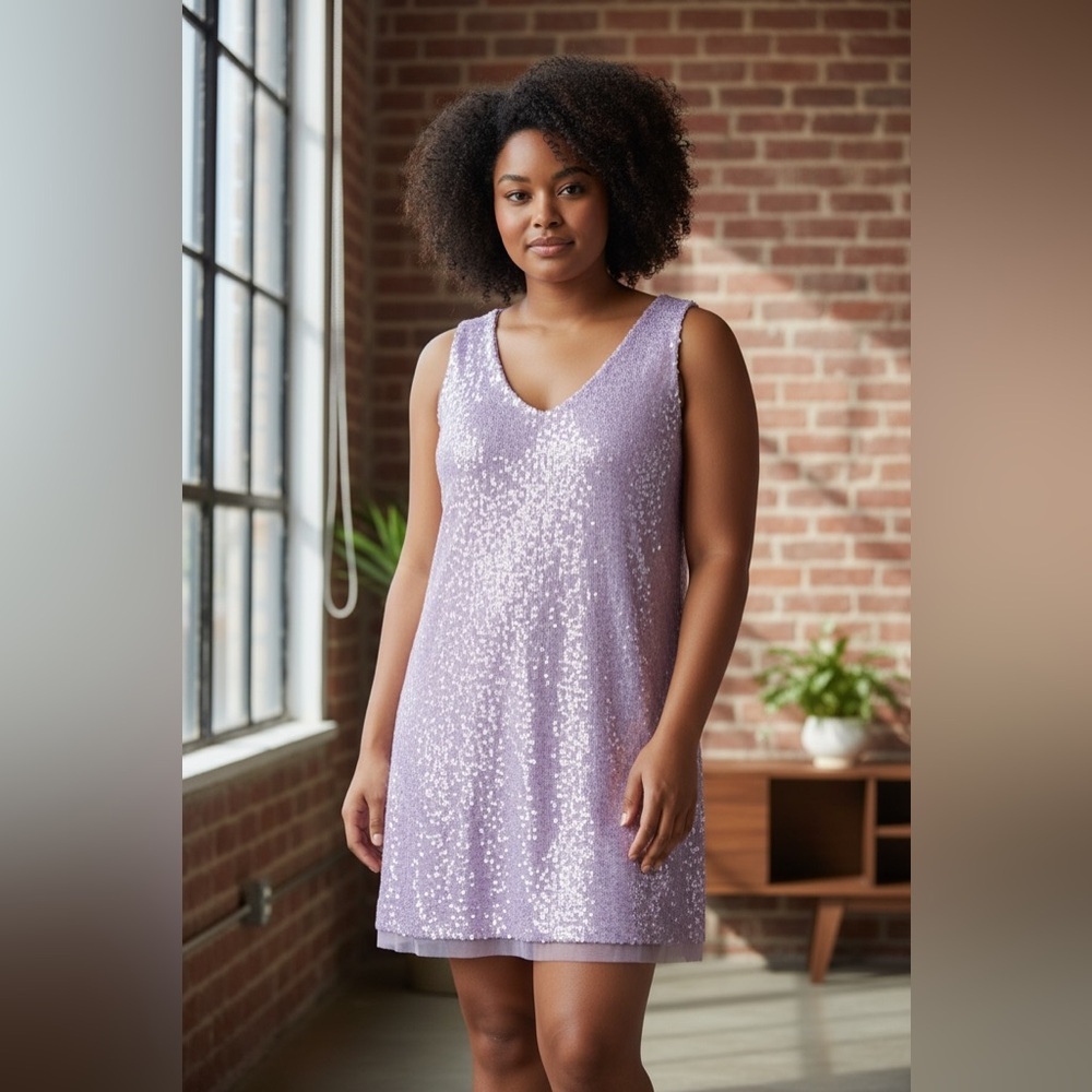 A.New Day ❤️💕Elegant Lavender Midi Dress